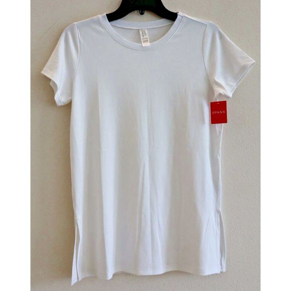 Spanx 50169R Women's Sz Small White The Perfect Length Short Sleeve T-Shirt - Picture 1 of 7